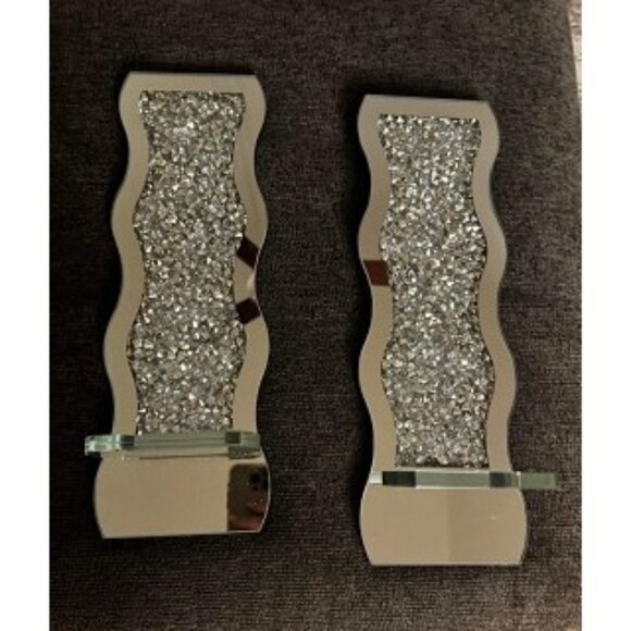 New Candle Sconces with Acrylic Diamond, Crushed Diamond Wall Candle Holder